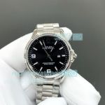 AR Factory Copy Rolex Oyster Perpetual Date Stainless Steel Black Dial Ladies Watch